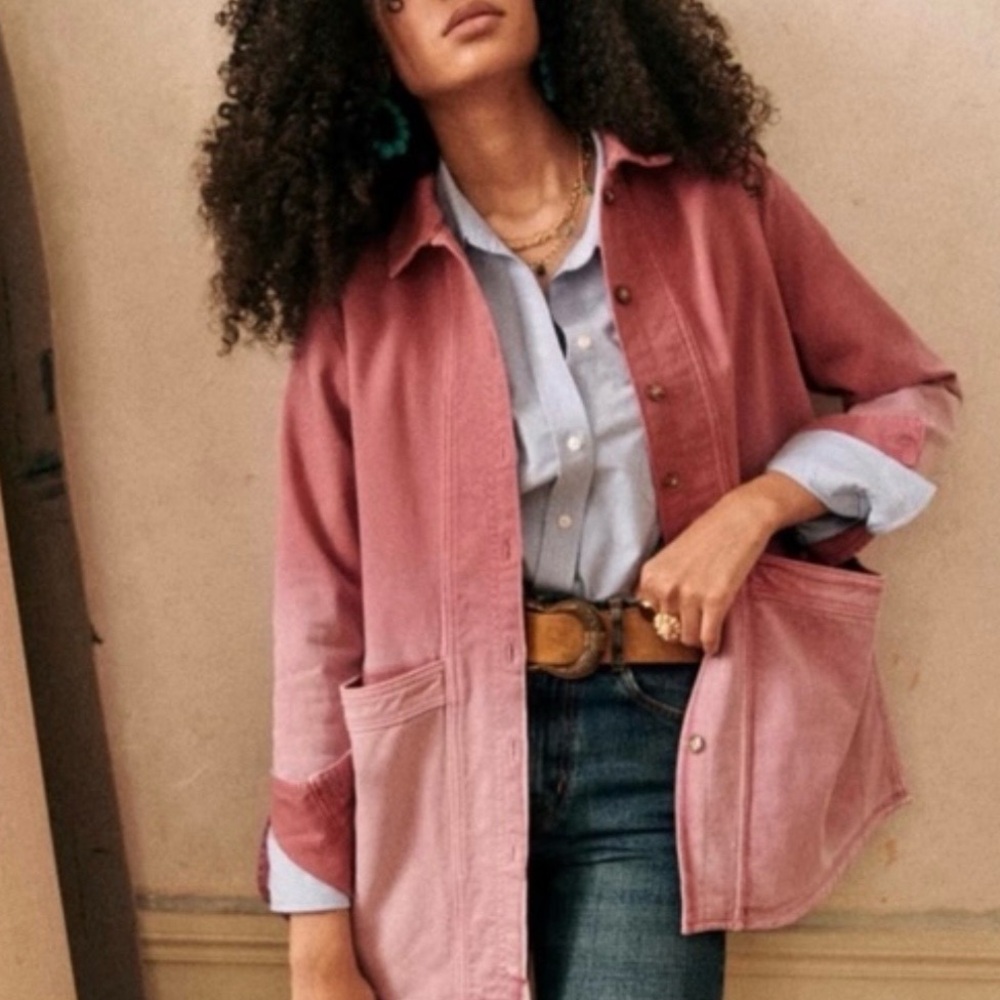 Sezane Dusty Rose Utility Jacket